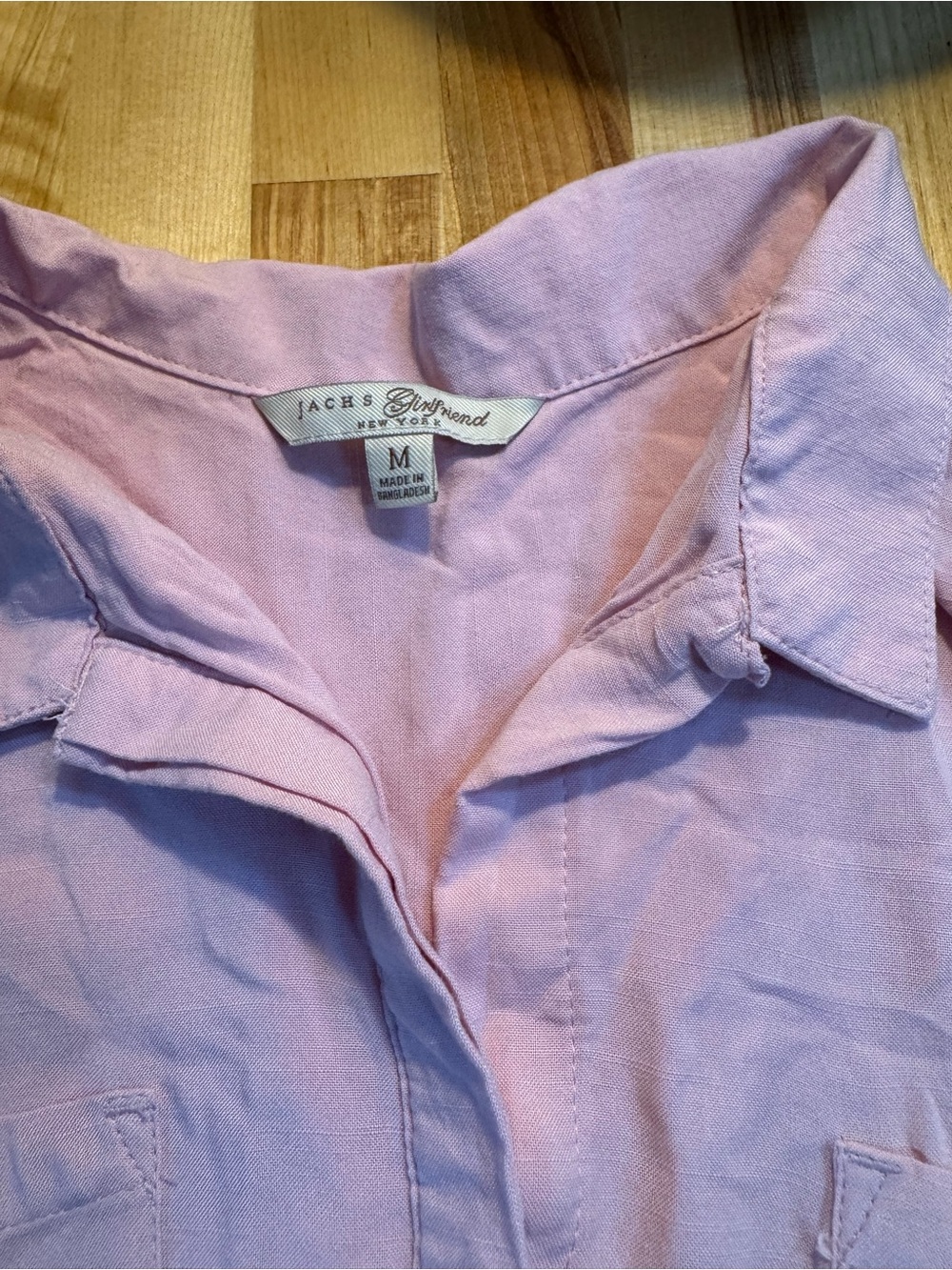 JACHS Girlfriend Pastel Lavender Button-Front Blouse - Picture 6 of 7